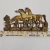 Image 2 : Vintage Solid Brass 3 Horses Fence Wall Mount Key & Coat Hanger Hook Rack