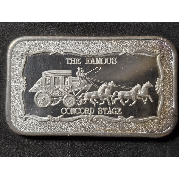 The Famous Concord Stage - 1 Ounce .999 Silver Bar
