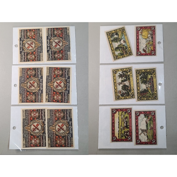 Assorted Denomination 1920's German Pfennig Notgeld Bank Notes