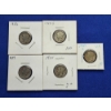 Image 1 : x5 Assorted Years 90% Silver Mercury Dimes FV: $0.50