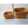 Image 8 : (2) Longaberger Square Baskets, Snowman Wooden Fabric Lid