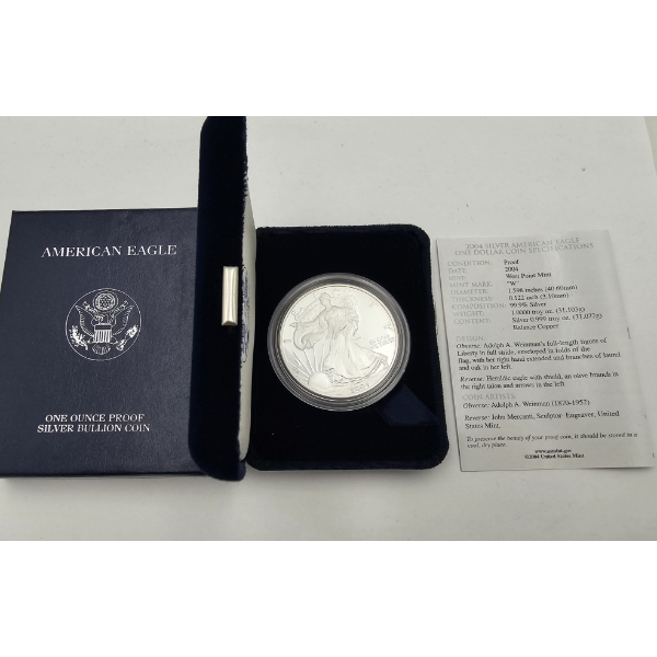 2004 "W" One Dollar Silver American Eagle Proof