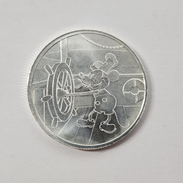 Disney Steamboat Willie One Ounce .999 Fine Silver Round ~ UNCIRCULATED, MINT CONDITION