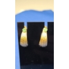Vintage 14K Gold Jadeite Dangle Stud Back Earrings - Weight: 1.7g