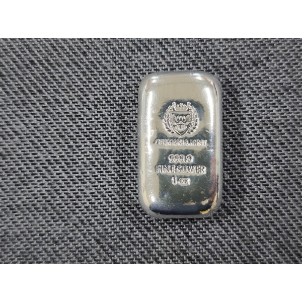 Germania Mint 999.9 Fine Silver 1 Oz Bar With Original Sticker!