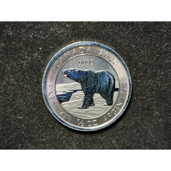 2020 Canada 1/2 Oz .9999 Fine Silver Polar Bear Round 