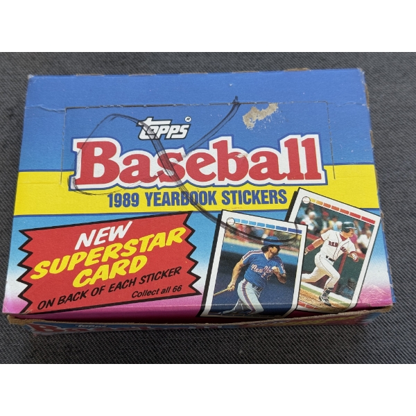 Topps 1989 Baseball Yearbook Stickers -48 Packs Of 5 Cards Each Unopened Pack - Unsealed Box