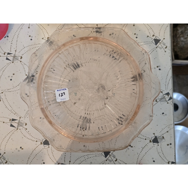 Rose Glass Serving Plate