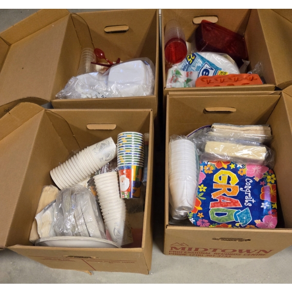 *Pick Up At Mantua Home-No Shipping Available* Four Boxes Of All Occasion Disposable Plates, Cups, N