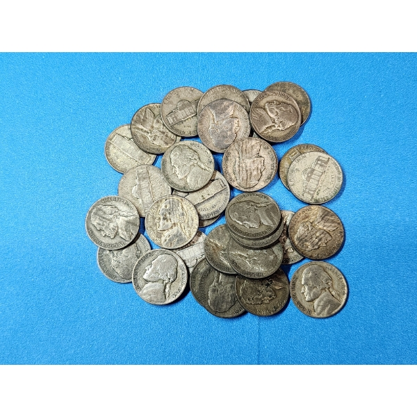 Lot of Assorted Years United States Jefferosn Wartime Nickels FV: $1.55