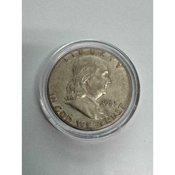 1963-D Franklin Liberty 90 % Silver Half Dollar In Holder - Excellent Condition