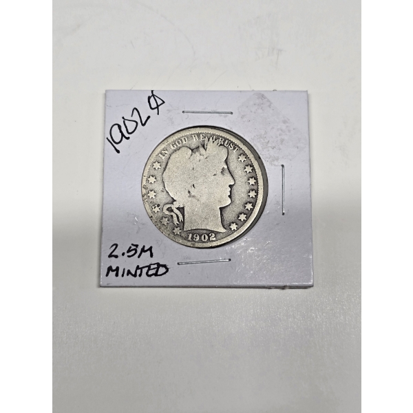 1902 - O Silver Barber Half Dollar