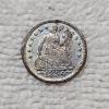 Image 1 : 1854 90% Silver Seated Liberty Half-Dime FV: $.05