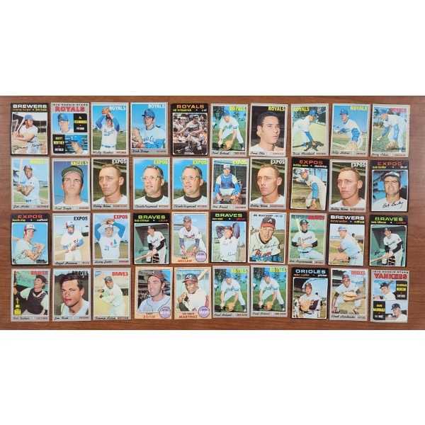 40 Assorted 1967, 1968, 1970 & 1971 Baseball Trading Cards - Royals, Angels, Braves & More!