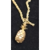 Image 2 : 14K Gold Long Necklace With 14K Gold Pineapple Pendant - Total Weight: 17.9g