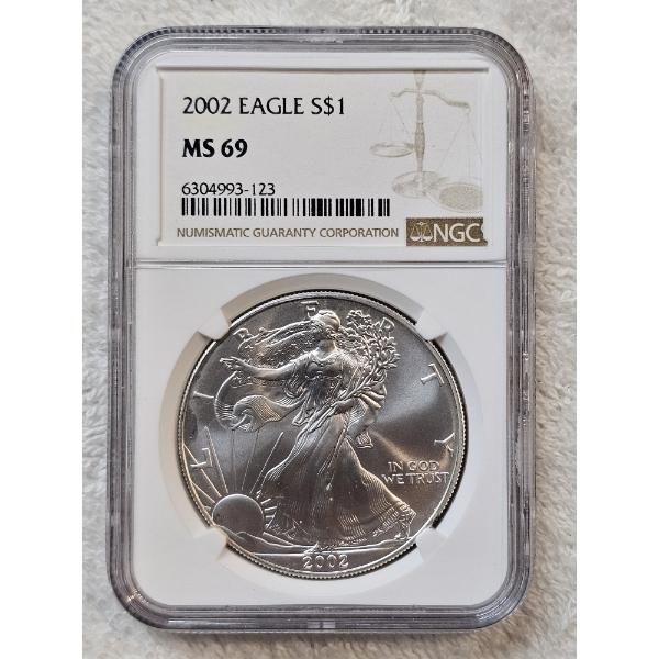 NGC MS69 Graded "2002" Silver 1oz. Eagle