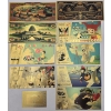 Image 2 : Set of 24k Gold Foiled Notes - 3 Chinese Year of the Dragon & 6 Japanese Various Themes 