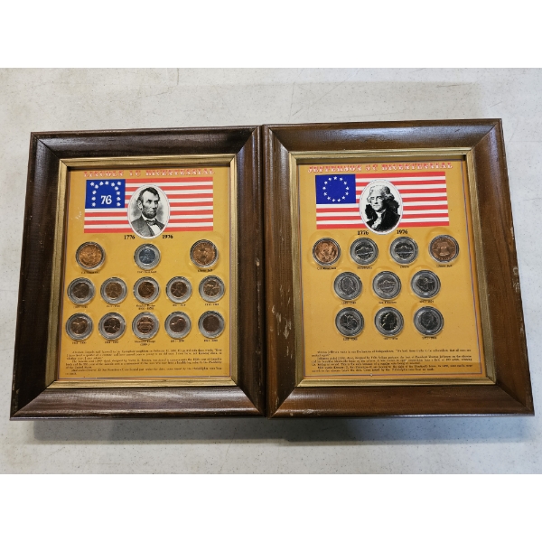 Lot of (2) Bicentennial Coin Displays - Fully Filled