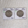 Image 1 : Two United States Walking Liberty 90% Silver Half Dollars: 1934 & 1943-D
