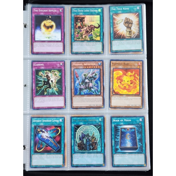 18 Asstd Yu-Gi-Oh Trading Cards Including Holo's ~ Binder Page, Various Years, Rarities & Conditions