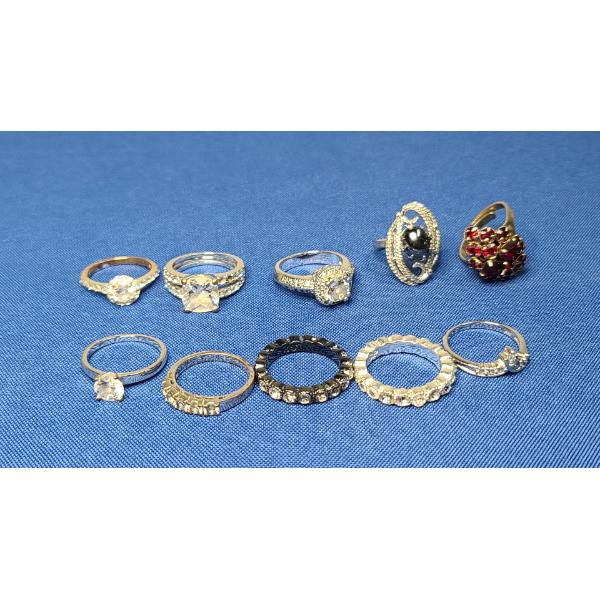 Assorted Gold COLORED Fashion Rings - See Photos For Sizing