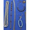 Image 4 : 10''x5.5'' Vintage Wooden Jewelry Box With Great Collection Of Costume Pieces Including, Bracelets, 
