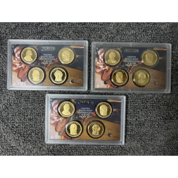 Three 2009 United States Mint Presidential $1 Coin Proof Sets