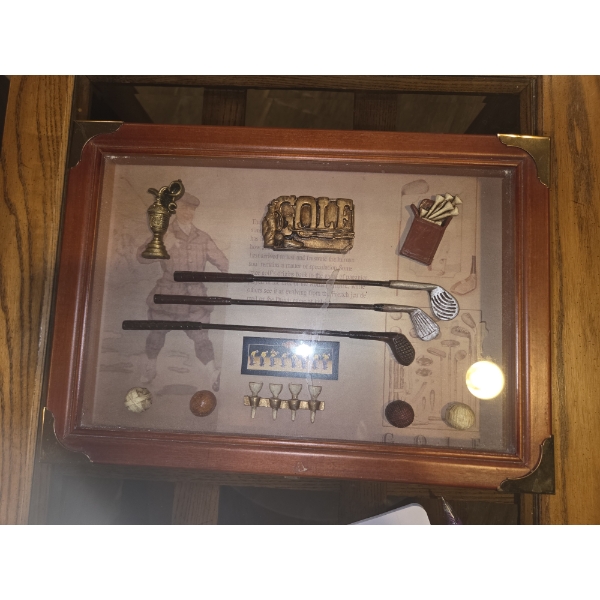 Golf Theme Storage Wooden Box With 2 New Lighters