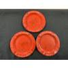 Image 1 : 3 - Red Barn Restaurant Metal Ash Trays - 4 1/2" Wide - Out Of Business In The 80's