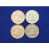 Image 2 : x4 Assorted Years 90% Silver Franklin Half Dollars - Face Value: $2.00