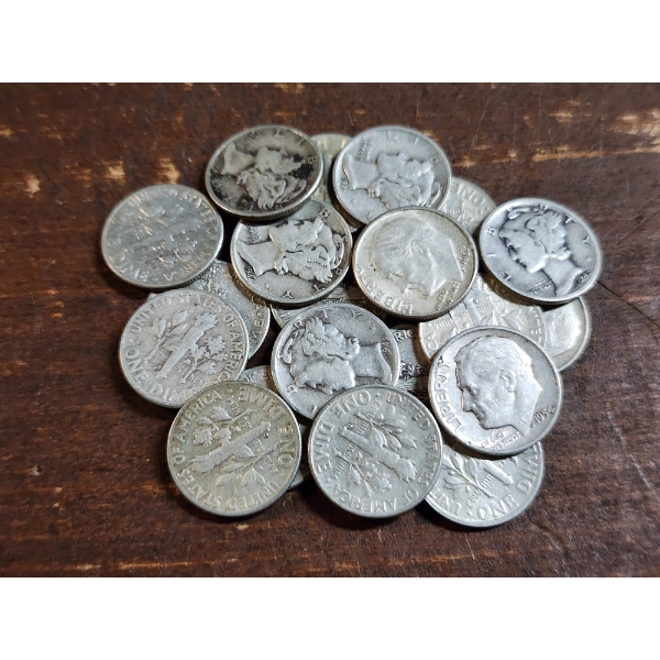 $2.00 Face Value in Assorted 90% Silver United States Dimes