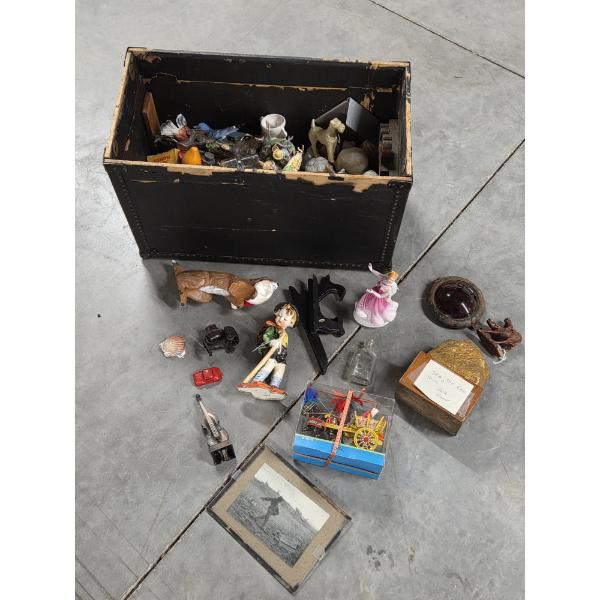  Vintage Wood Box Filled With Interesting Collectables!