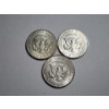 Image 2 : (3) 1964 90% Silver Kennedy Half Dollars