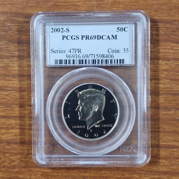 PCGS PR69DCAM Graded 2002-S United States PROOF Kennedy Half Dollar 