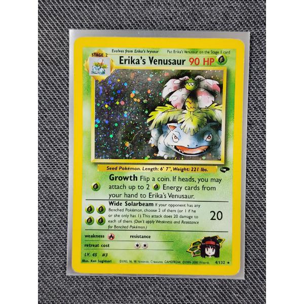 Erika's Venusaur 4/132 Gym Challenge Vintage Holo HP Pokemon Trading Card