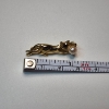 Image 4 : 14K Yellow Gold Cat Brooch Pin with Pearl - Total Weight: 2.0g