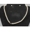 Image 2 : Freshwater Cultured Pearl Jewelry Set in 10K Gold: Necklace, Bracelet, Earrings TW: 28.5g
