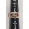 Image 6 : Men's Vintage 14K Yellow Gold Signet Style Ring With Diamonds And Rubies - Size 10 - Weight: 11.5g