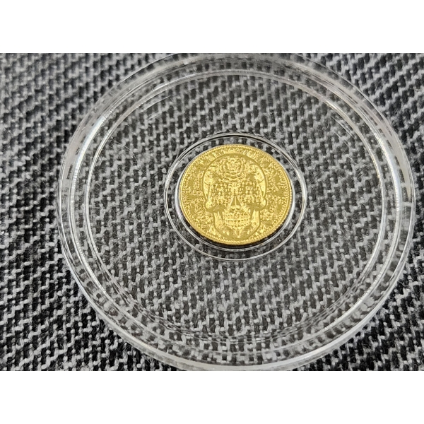 Day of the Dead 1/200TH .9999 Gold Dia De Los Muertos Coin in Capsule