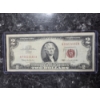 Image 1 : 1963 Red Seal US Two Dollar Bill In Great Condition In Plastic Protective Holder