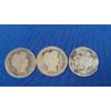 Image 1 : 1911, 1913 Silver Barber Dimes & 3 Cent Nickel 