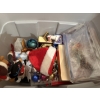 Image 6 : *Pick Up At Mantua Home-No Shipping Available*  Gray Tote filled with Christmas Decor - Ornaments