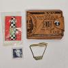 Image 1 : Vintage Wallet, Pin, Stamp, And Tie Bar Collection