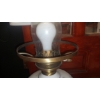 Image 2 : Floral Decorated 2 Globe Parlor Lamp As Shown - Ruffled Upper Globe - 24" Tall - Perfect