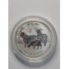 Image 1 : 2015 Australian Perth Mint Lunar Series II "Year of the Goat" 1 Oz .999 Fine Silver Coin In Capsule