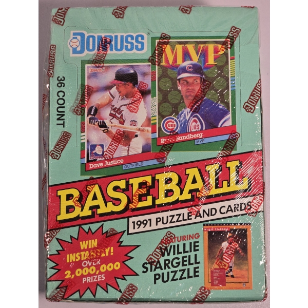 Wax Box DonRuss Baseball 1991 Puzzle and Cards Featuring Willie Stargell Puzzle