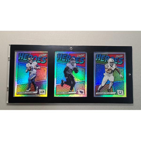 2022 Panini Prestige Heroes Football Cards In 3 Card Display - 1 0f 3 Of Completed Set