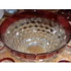 Image 2 : Indiana Glass American Whitehall Colony Diamond Point Ruby Flash Punch Bowl & 11 Cups 