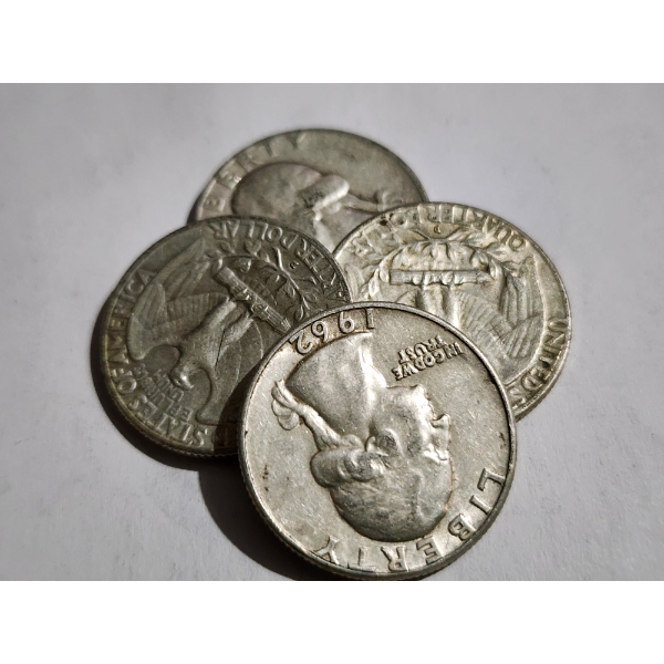 $1.00 Face Value in 90% Silver Washington Quarters 
