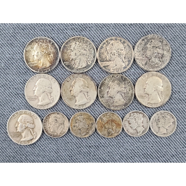 $2.75 in Assorted United States 90% Silver Quarters & Dimes